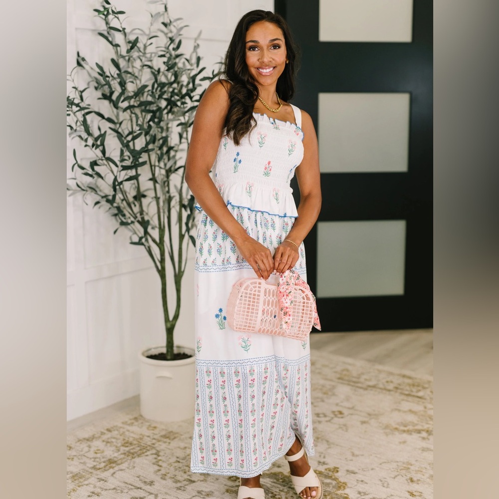 Floral White Maxi Dress